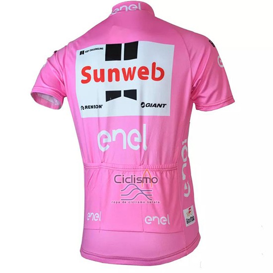 Sunweb Ropa Ciclismo Culotte Corto 2018 Mangas Cortas Rosa y Blanco